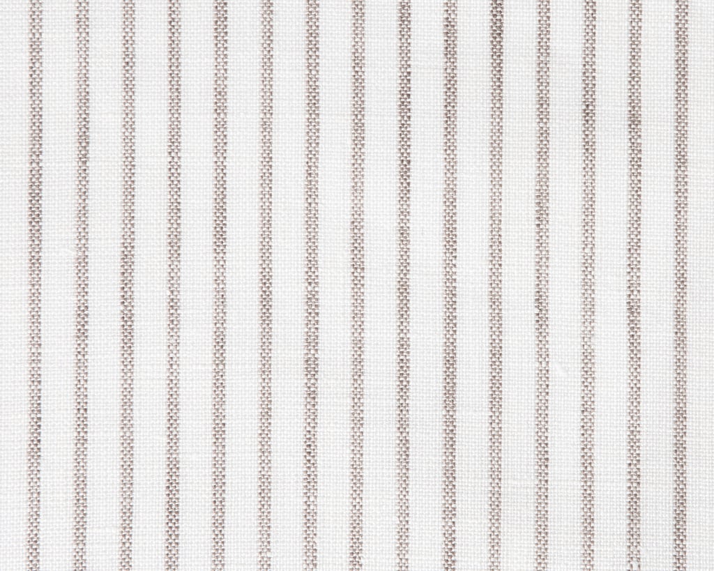 linen fabric with thin grey stripes close up