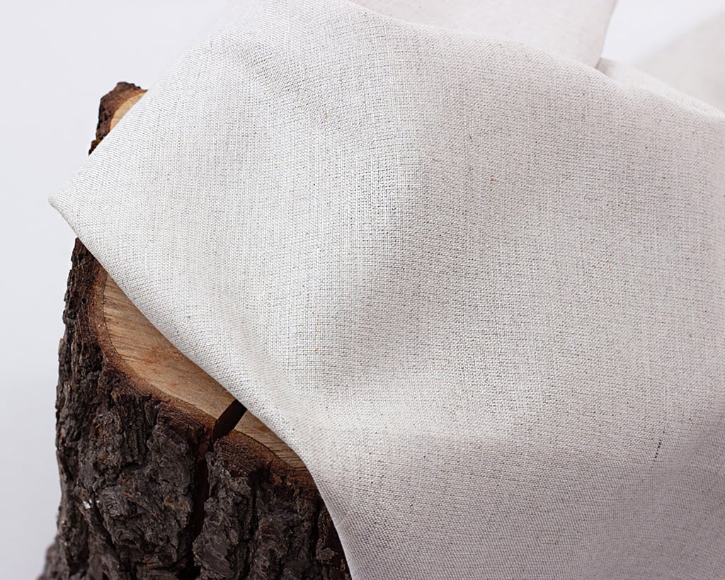 59%linen / 41% cotton fabric close up