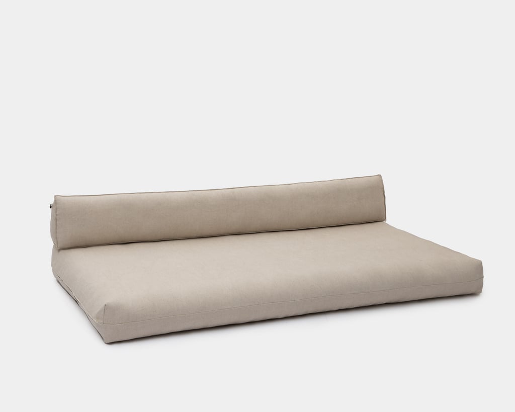 canapé sans cadre avec dossier triangulaire en lin et coton