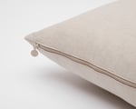 detail of wool pillow with zipper