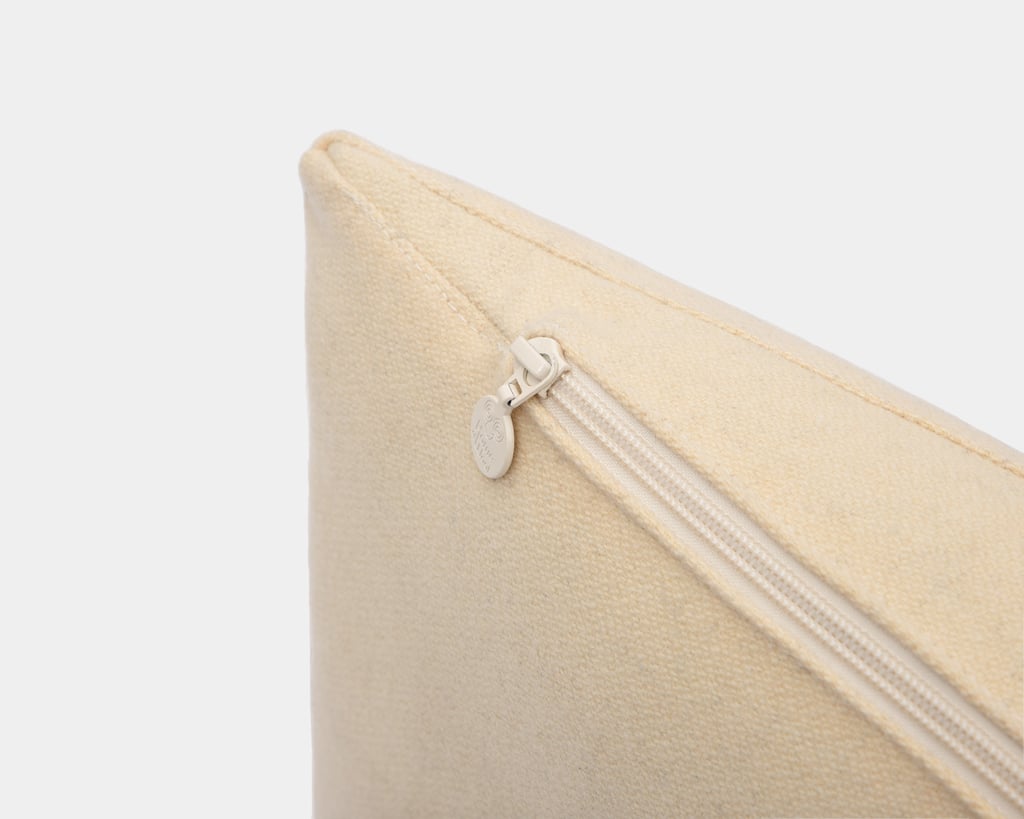 wool wedge pillow detail