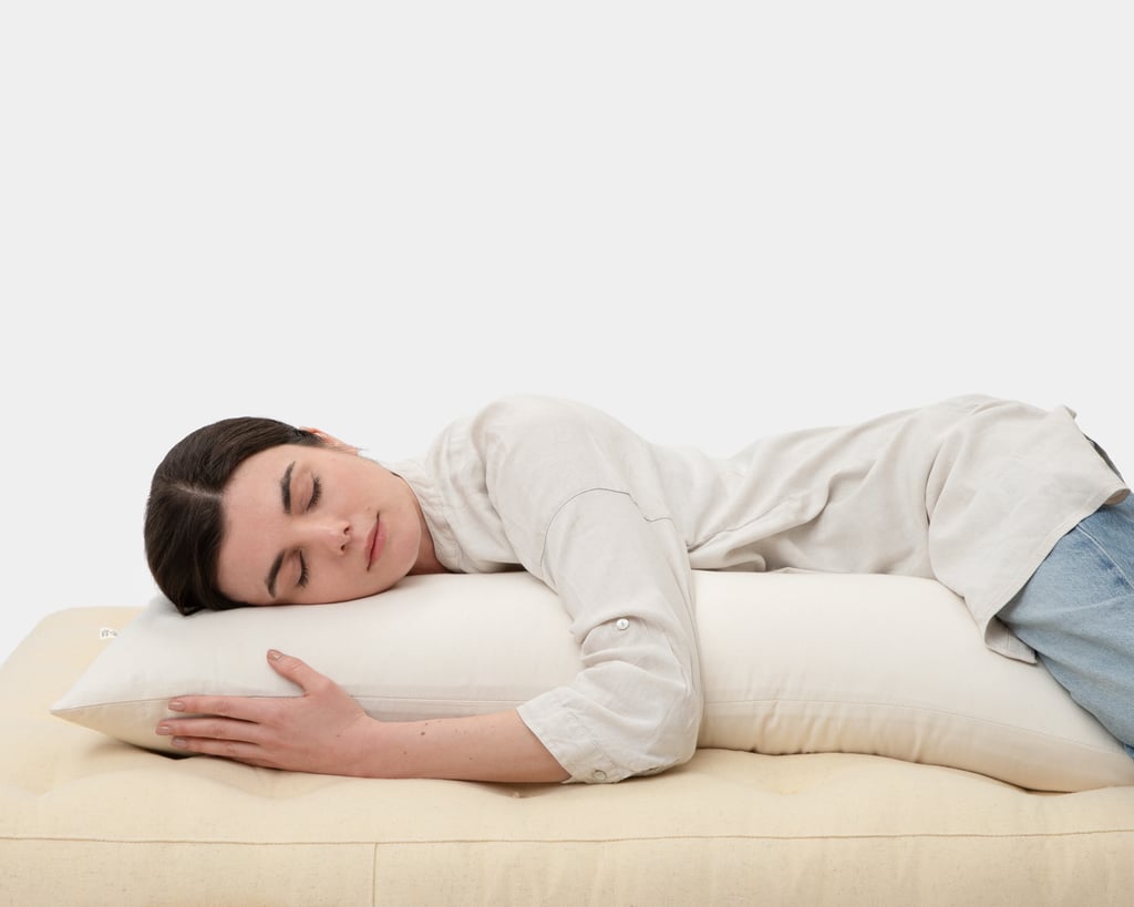 Wool body pillow with person