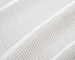 linen fabric with thin grey stripes close up