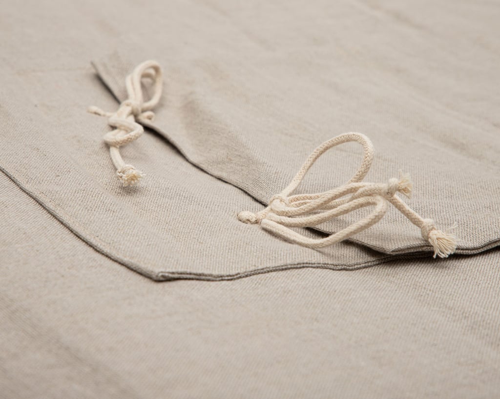 wool sleeping bag ties detail