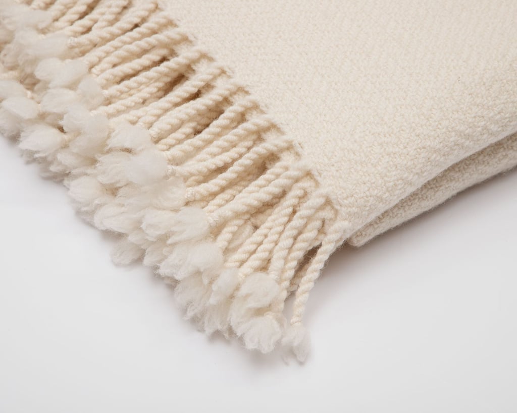 fine merino wool blanket fringe detail