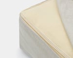 detail of home of wool linen pillowcase for wedge pillow