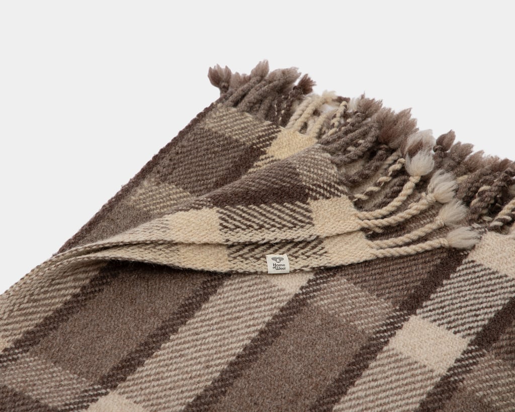 checkered wool blanket folded detail
