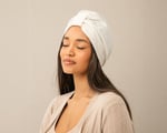 silk hair wrap on girl with brunette hair i