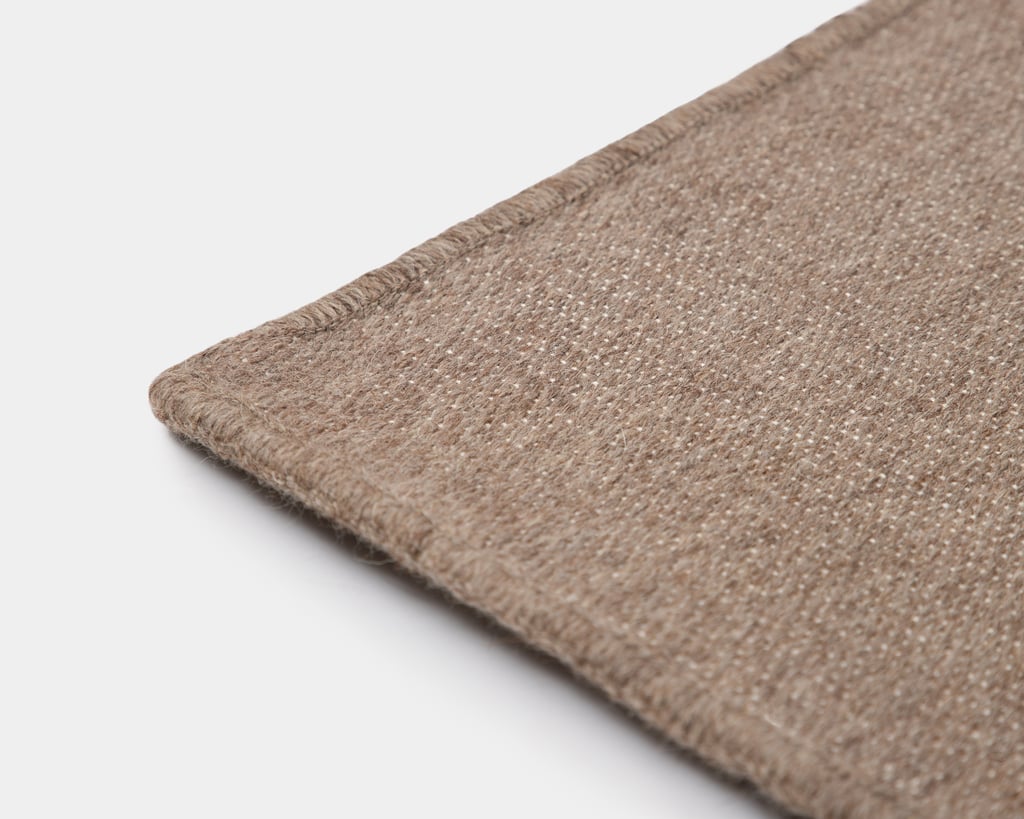 flat woven wool rug close up