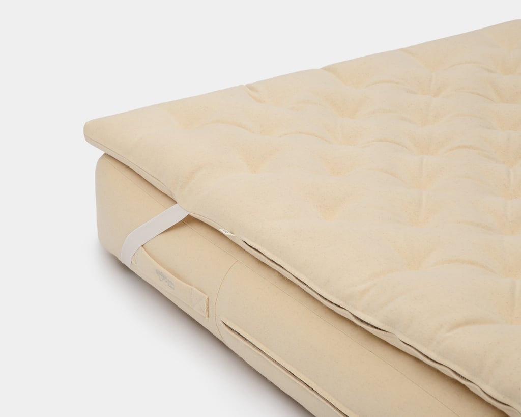 home of wool mattress topper close up in 100% virgin wool fabric