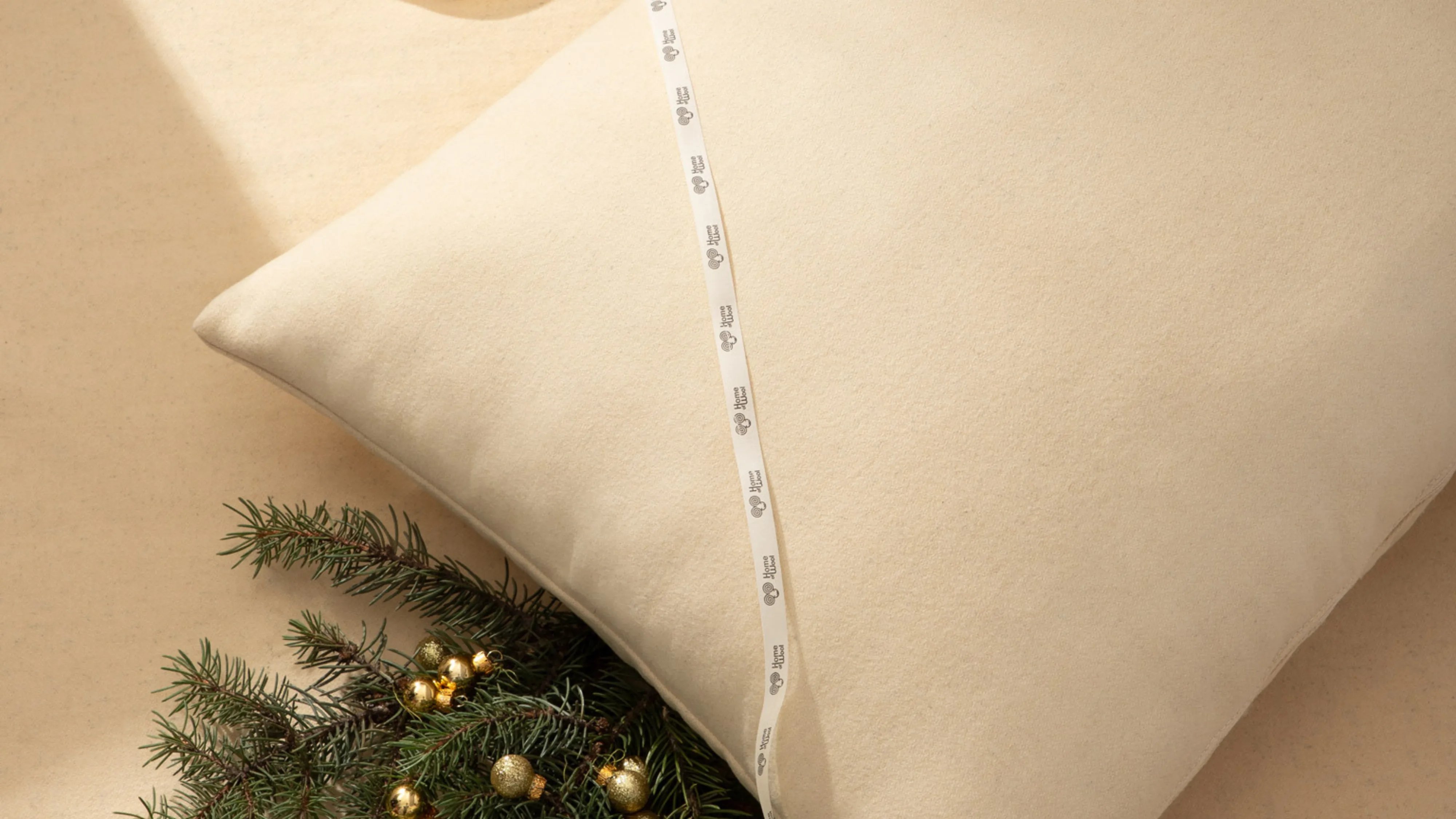 home of wool christmas pillow