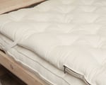 zero waste mattress topper showing zipper and elastic straps