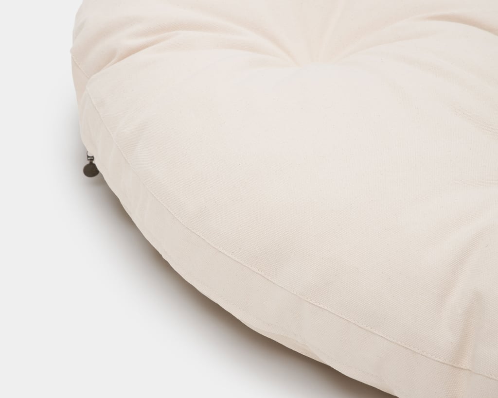 Wool papasan cushion in 100%oragnic cotton detail
